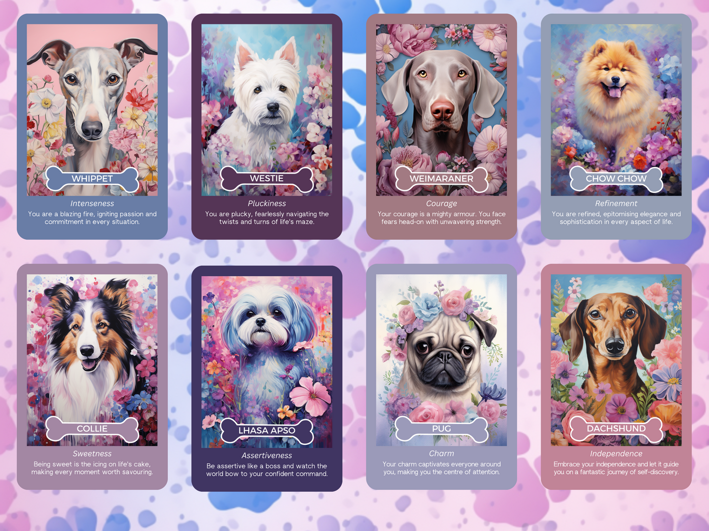 Dogs and Daisies Oracle by Hattie Thorn. Original Design 45 Card Deck Including Dogs and Daisies Oracle Tuck Box