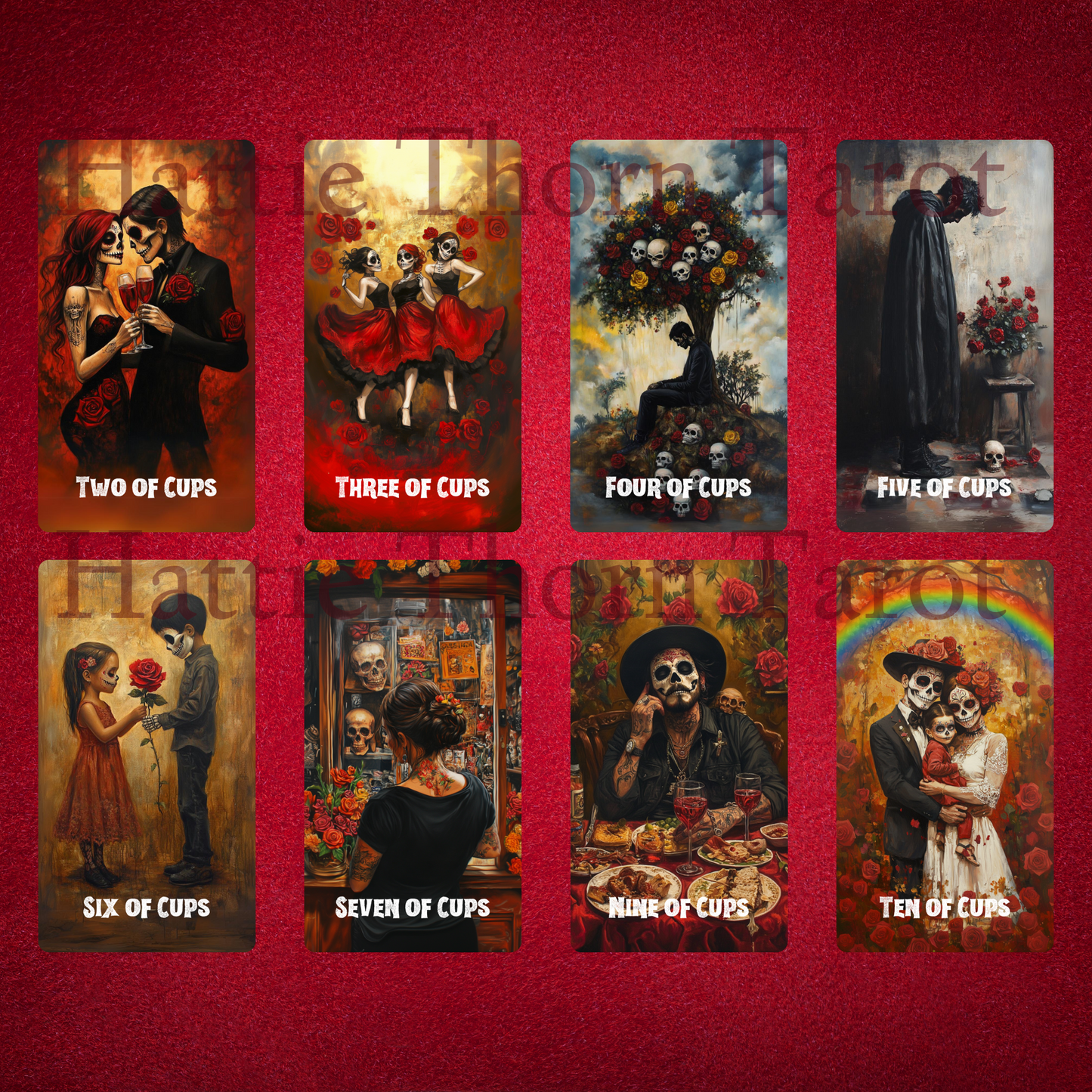 Memento Mori Tarot by Hattie Thorn. Original Design 78 Card Deck Based on Rider Waite including Memento Mori Tuck Box