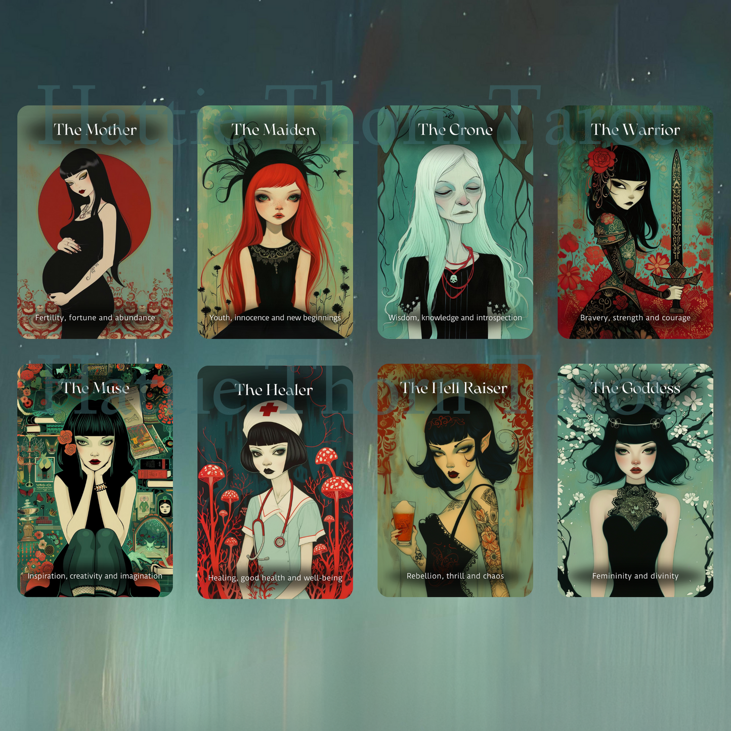 NEW!! Mystic Maidens Tarot and Oracle Bundle by Hattie Thorn. 2 Deck Special!
