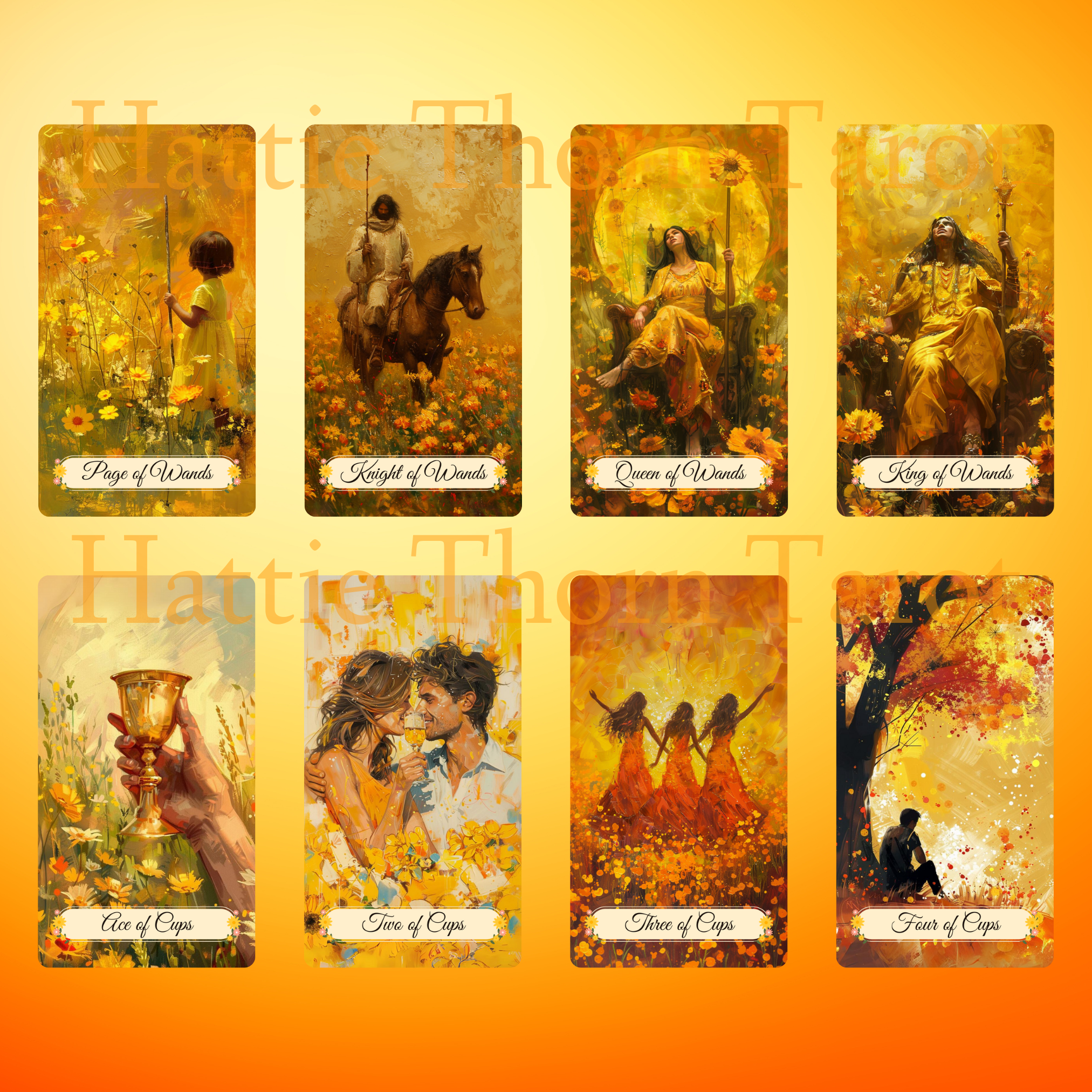 Summer Meadow Tarot By Hattie Thorn. Original Design 78 Card Deck Base ...