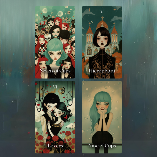 NEW!! Mystic Maidens Tarot by Hattie Thorn. Original Design 78 Card Deck Based on Rider Waite including Mystic Maidens Tuck Box