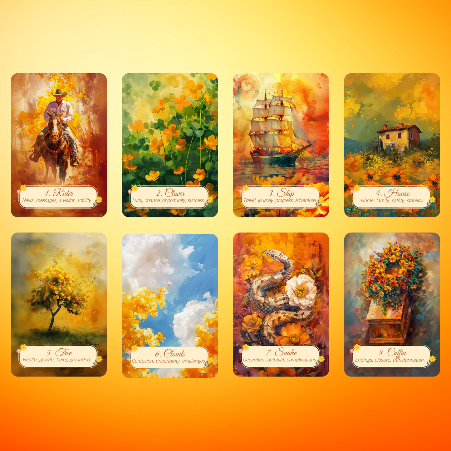 NEW!! Summer Meadows Tarot and Lenormand Bundle by Hattie Thorn. 2 Deck Special!