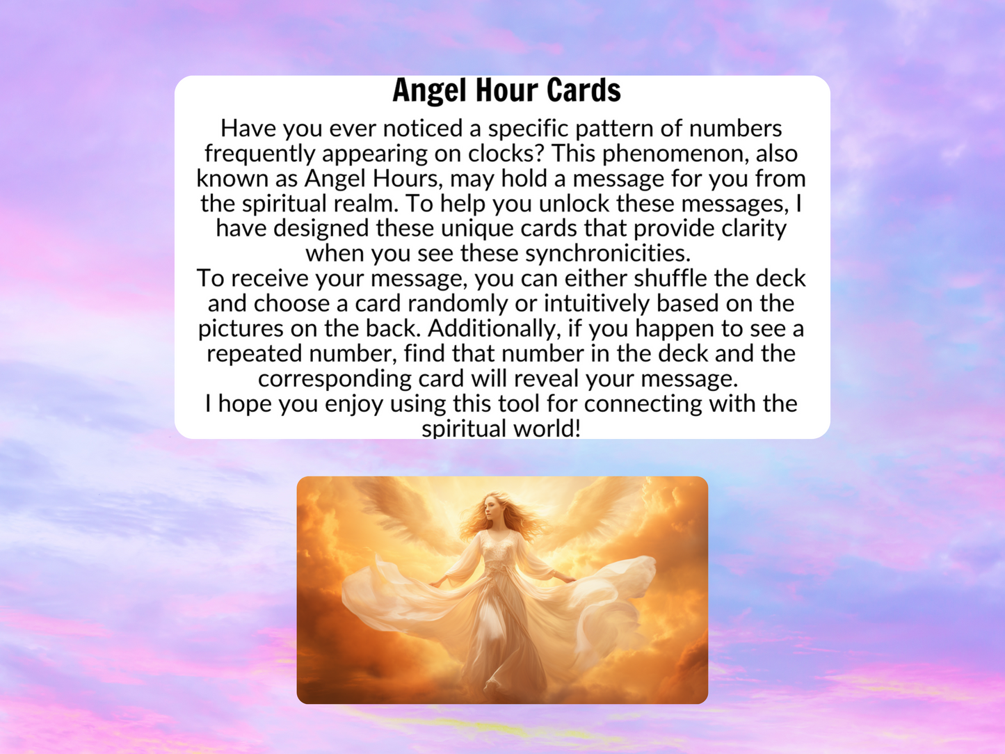 Angel Hour Cards by Hattie Thorn. Original Design 41 Card Deck