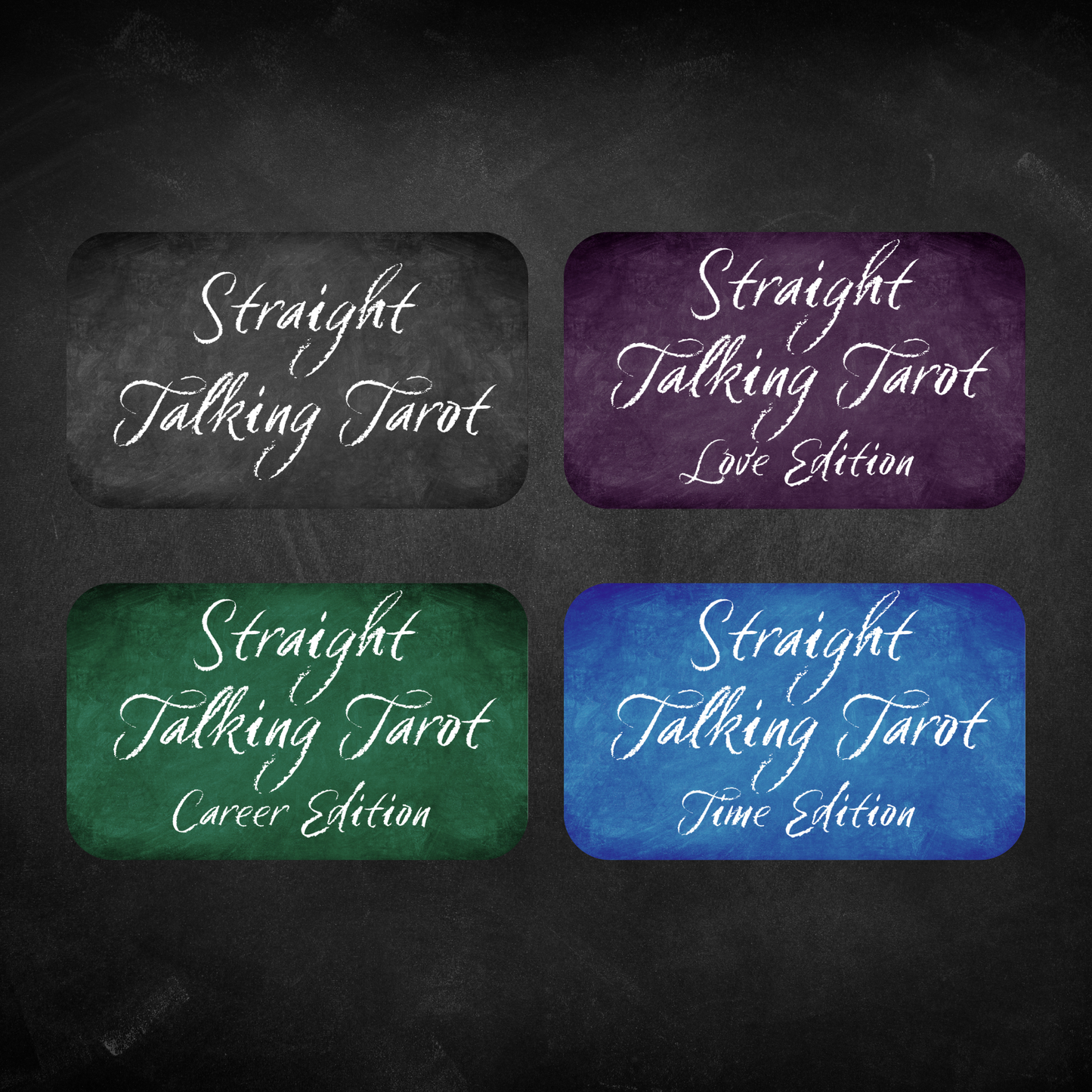 Straight Talking Tarot Complete Set by Hattie Thorn. Original Design 400 Cards in 4 Decks