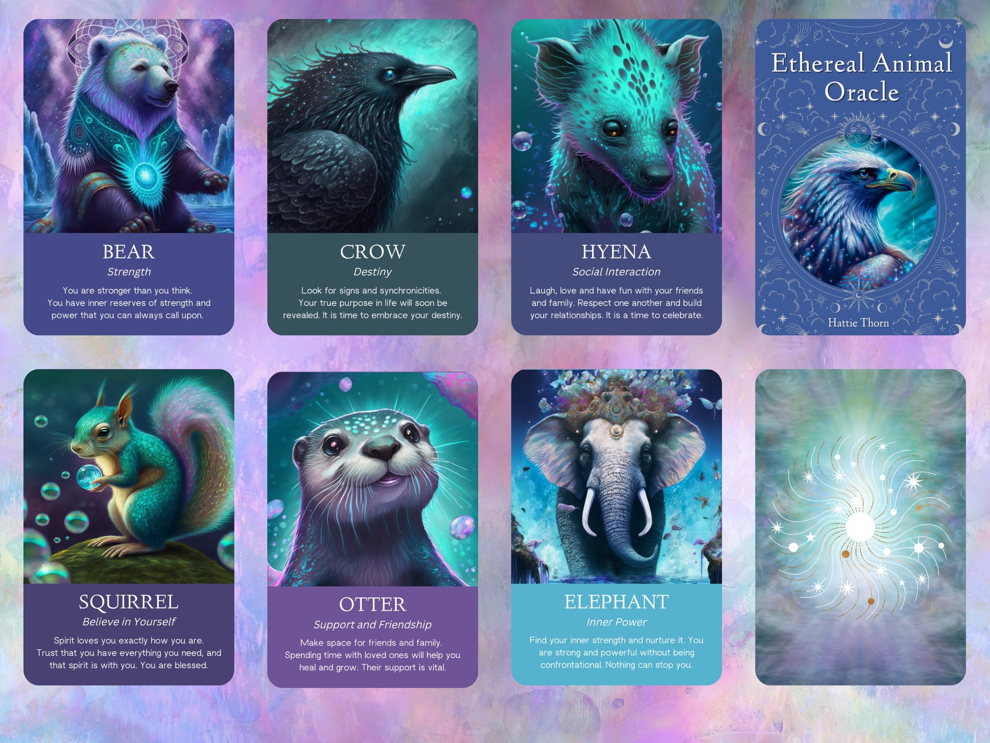 Ethereal Animal Oracle by Hattie Thorn. Original Design 52 Card Deck I –  Hattie Thorn Tarot